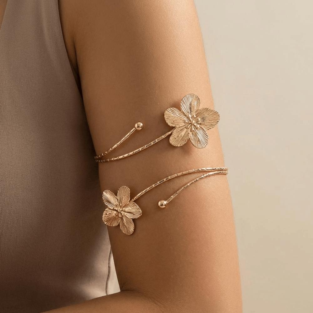 Colorful Open Arm Bangle Drip Oil Armband Fashion Flower Bracelet  Girls