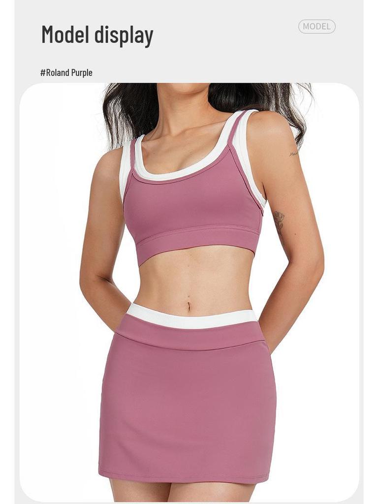 Completo da Yoga da Donna Transfrontaliero: Color Block Nude Feel, Vita Alta Costolata, Abbigliamento Sportivo Fitness Versatile