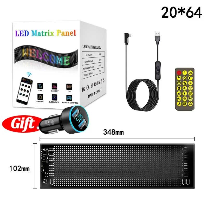 RGB LED Car Sign Animation LED Matrix Pixel Panel DIY Programmable Bluetooth App Control LED Panel Flexible Display Light
