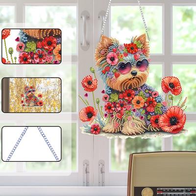 2D Flat DIY Hanging Diamond Art Kits Special Shape Diamond Art Pendant Diamond Painting Set DIY Home Decor Hanging Charm