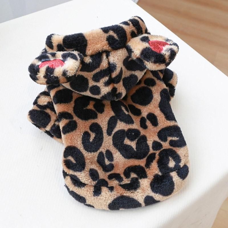 Pullover Dog Coat Dog Hoodies Dog Coat With Hood Dog Clothes Leopard Dog Hoodie