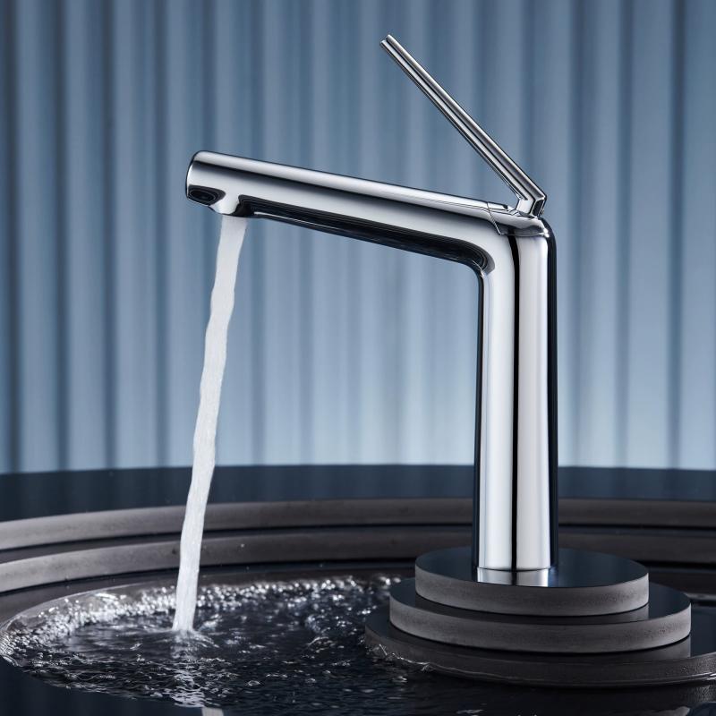 Bathroom Basin Faucet Hot and Cold Crane Brass Sink Mixer Single Lever Sink Faucet Water Faucet Crane Brush Gold