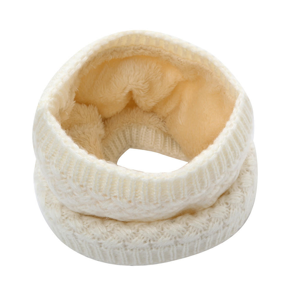 Unisex Solid Color Knitted Wool Neck Warmer Pullover Style Scarf Soft Thickened Winter Neck Gaiter for Outdoor Activities
