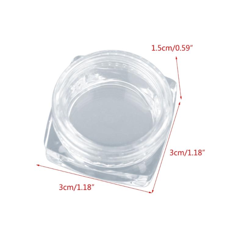 1/10pcs 3g Clear Plastic Jar Cosmetic Cream Box Small Empty Sample Containers Pots Nail Art Storage Transparent Boxes