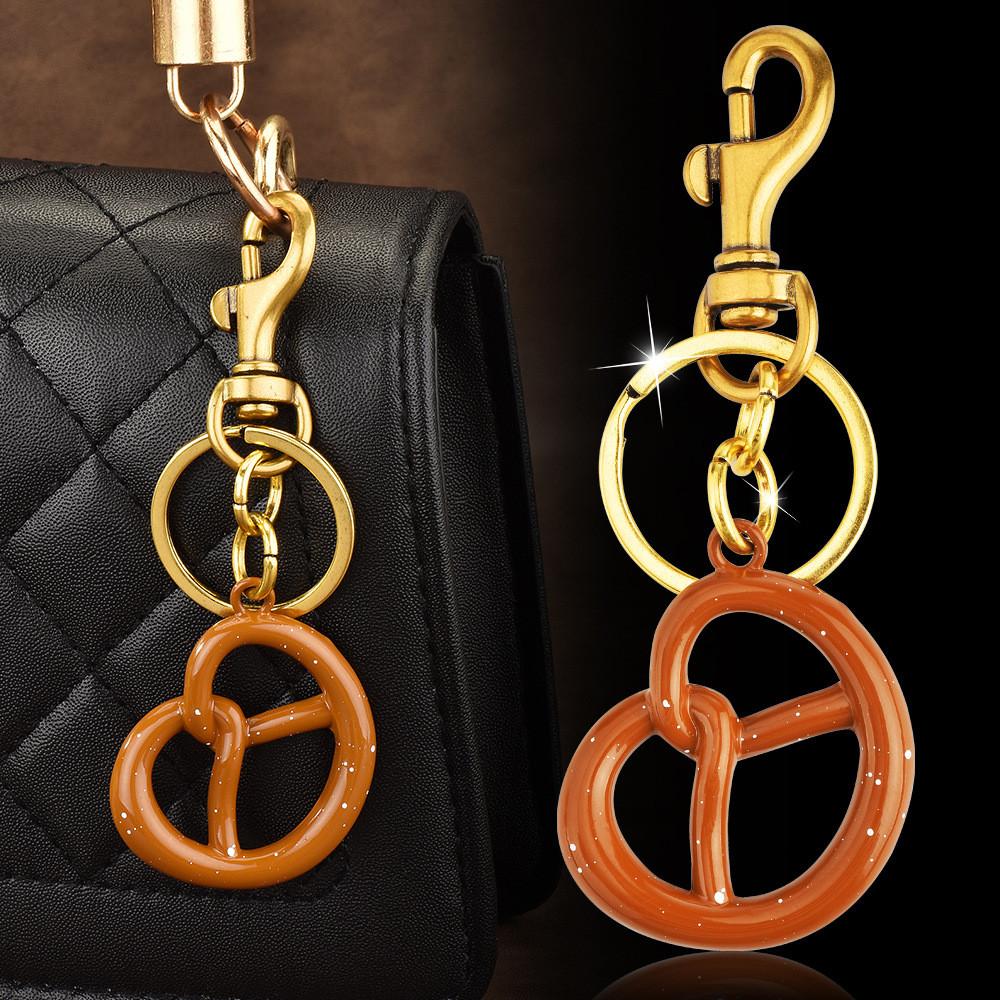 Style Fruit Keychain Keyring With Resin Dimpled Alloy For Car And Bag Decor