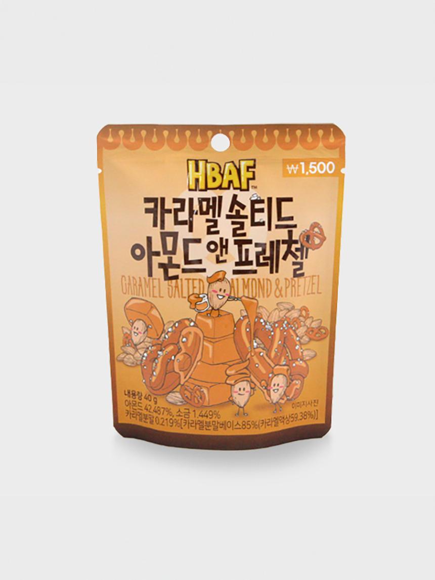 BAF Caramel Salted Almonds & Pretzels Snack 40g 1ea