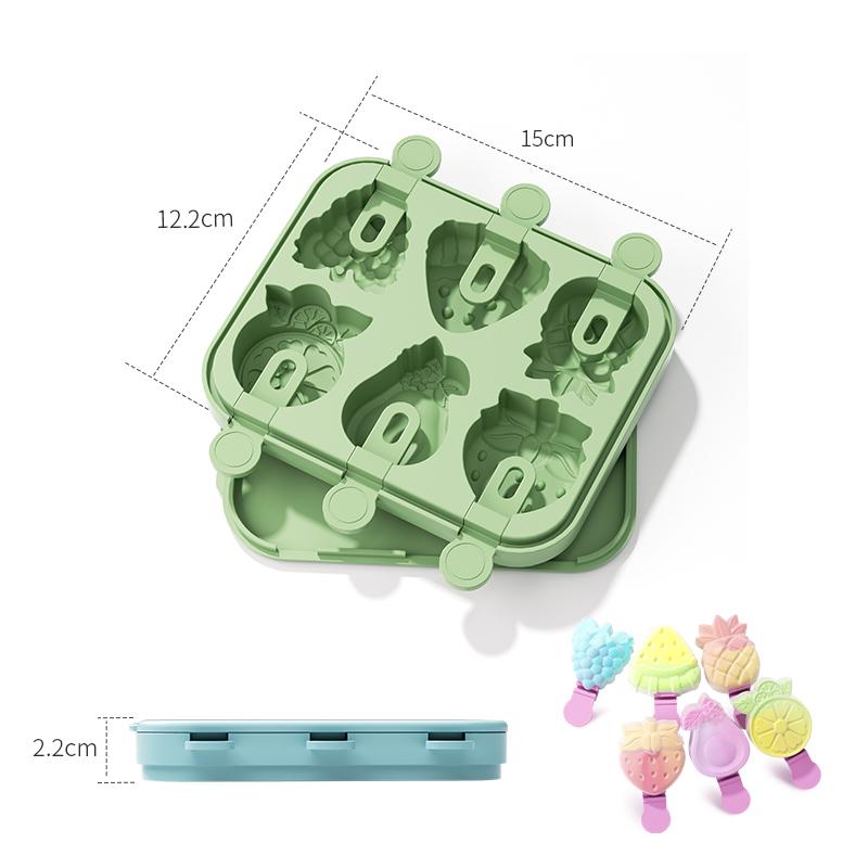 Stampo Ghiacciolo in Silicone per Bambini Cartone Animato Cubetti Ghiaccio con Bastoncini per Fai da Te in Cucina Stampo Ghiacciolo Riutilizzabile Stampo Ghiacciolo alla Frutta