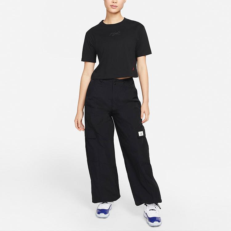 Jordan SS22 Casual Sports Printed Short Sleeve T-Shirt Women Tops Black DN2777-010