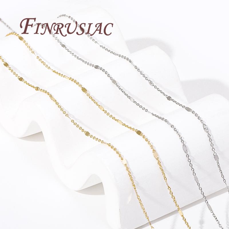 DIY Jewelry Making Chains 14K Gold/Rhodium Plated Sequins Cable Chains Necklace Bracelets Chains,Wholesale Bulk Metal Chains