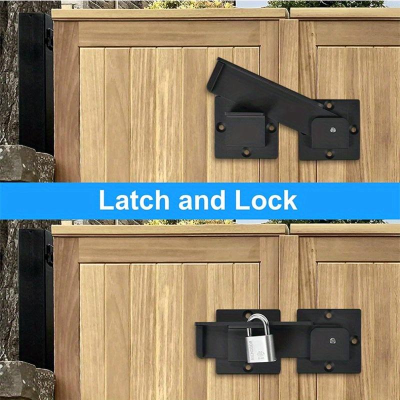 Heavy Duty Metal Flip Latches Adjustable Gate Bar Latch with Padlock Holes for Wooden Door Security Cabinet Furniture, Lock Set