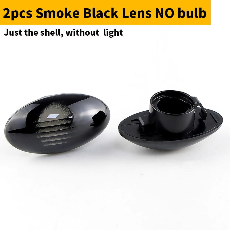 

2Pcs For Mini Cooper R50 02-06 R52 04-08 R53 02-06 Turn Signal Side Fender Marker Light Housing Cover Shell Car Accessories Smoke lens No bulb