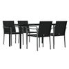 VidaXL Garden Dining Set 5 Pcs Cushions Wicker Steel 3186963