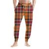 Men's Drawstring Pocket Casual Pants, Checkered Striped Printed Pocket Casual Pants, Home Sleeping Pants
