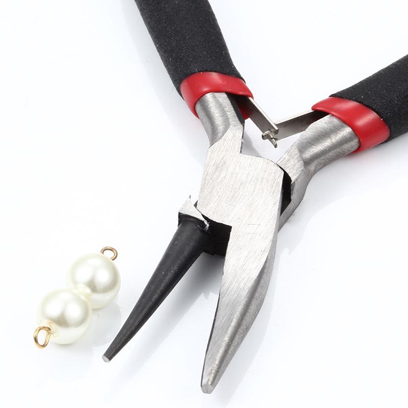 Stainless Steel Handmade Jewelry Tools: Needle Nose Pliers, Diagonal Pliers, Curved Needle Pliers for Bracelet and Necklace Making.