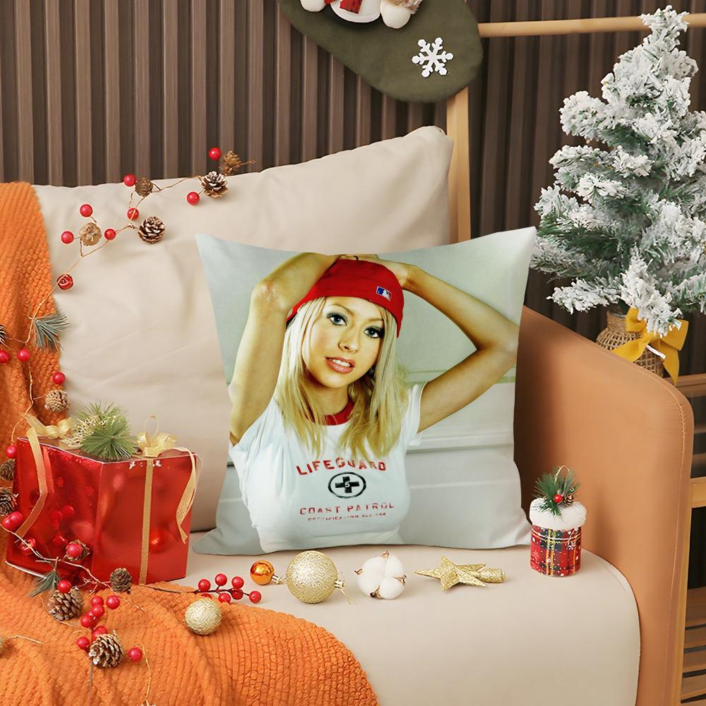 SINGER Christina Aguilera Pillow Case Living Room Sofa Decorative Cushion Cover Simple Household Light Luxury Printed Pillow