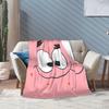 Funny Smile Face Cartoon Knitted Blanket SpongeBob Wool Throw Blankets Airplane Travel Decoration Soft Warm Bedsprea