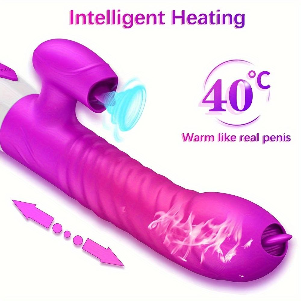 Powerful Thrusting Vibrator Female Clitoris Sucker Vacuum Stimulator Tongue Licking Sucking Dildo Adult Goods Sex Toy for Women