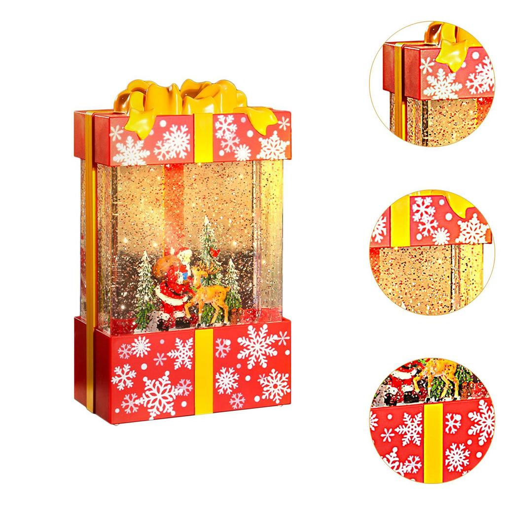 Musical Snowglobe Gift Box Christmas Music Box for Living Room Cafes Holiday