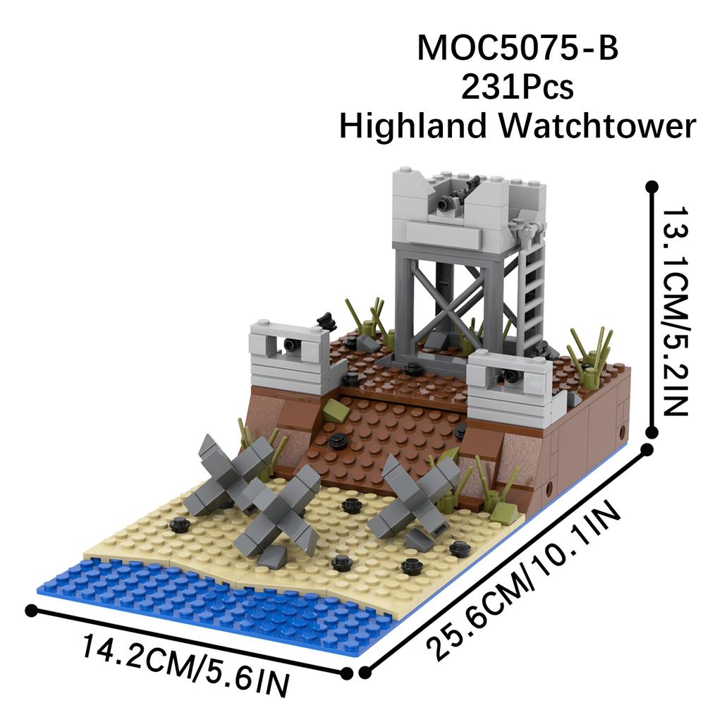 WW2 MOC Ruins Building Blocks Destroyed House War Scene Gunfight Guard Abandoned Construction Bricks Assemble Toys Boys Gift