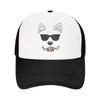 Westie Dog Face With Sunglasses Trucker Hat Breathable Mesh Polyester Adjustable Cap for Men Women