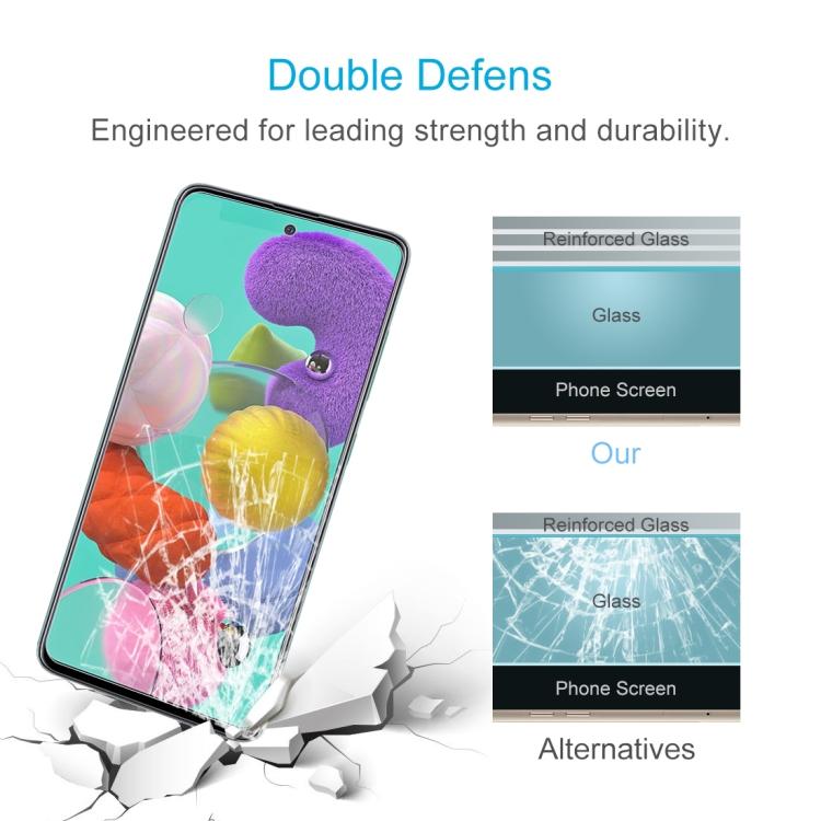 For Galaxy A51 0.26mm 9H Surface Hardness 2.5D Explosion-proof Tempered Glass Half Screen Film