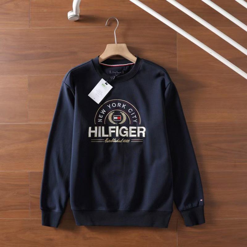 Men s Winter Fleece-Lined Embroidered Sweatshirt - Crew Neck, Long Sleeve XXL темно-синий