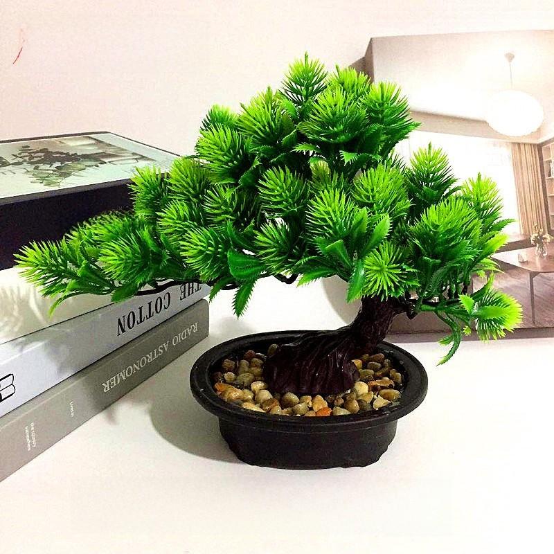Plastics Simulated Pinus Hwangshanensis Artificial Green Plants  Plants Potted
