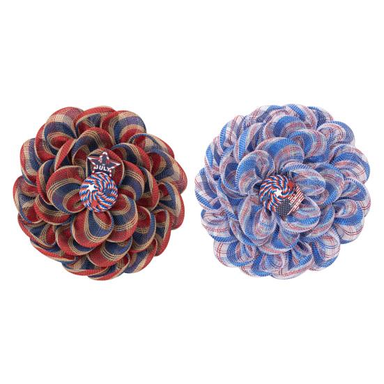 Věnec na 4. července Patriotický Americana Vzpomínkový den Závěsný věnec pro Den nezávislosti Dekorace na dveře, okno, zeď