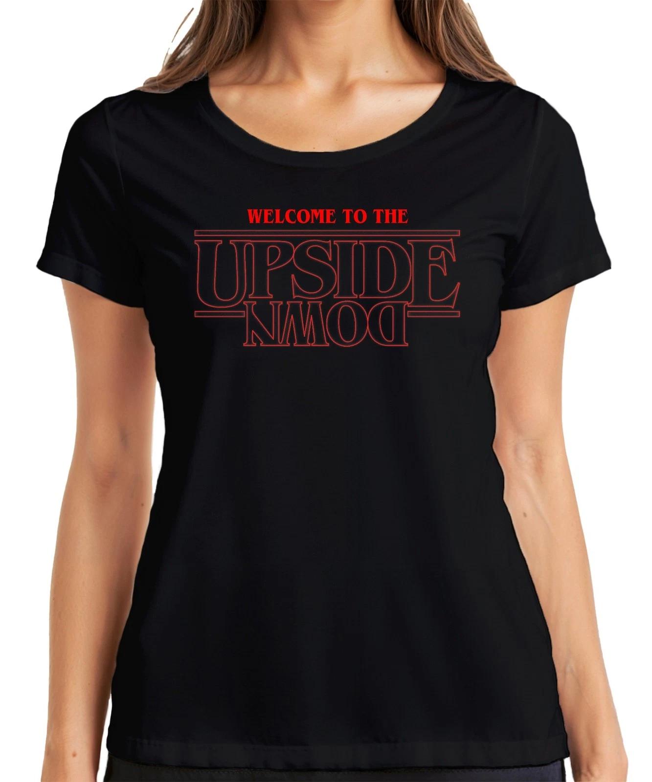 WELCOME TO THE UPSIDE DOWN Stranger Horror 80s Retro Demogorgon Damen T-Shirt XXXXL