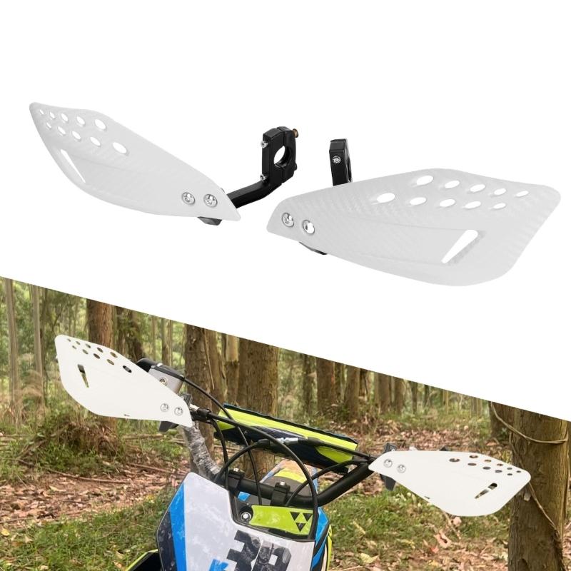 Dirt Bike Handguard Kit with Clamp On Handlebar Brackets, Vented Guard Pair, and Hand Cover for Trail Route Use