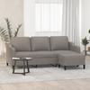 Vidaxl 3-Seater Sofa with Footstool, Taupe, 180 Cm, Fabric