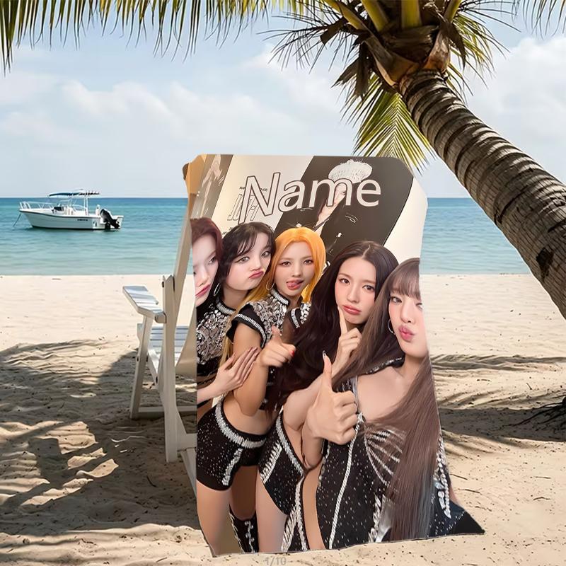Customizable personalized beach towels (G)I-DLE themed designs.Suitable for the beach, yoga, sports;ideal as beach accessories