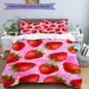 3Pcs Strawberry Pattern Printed Bedding Set, Breathable And Soft, Machine Washable, Christmas Gift, Suitable for Bedroom Decoration, 15180