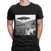 Selfie Mit UFO Lustige Geschenke Für Männer Frauen Lustiges Grafik 100% Baumwolle T-Shirt UFO Oberteile T-Shirts Für