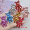 34*51mm Bear Cabochon Glitter Resin Charms DIY Fashion Cell Phone Case Decorative Accessories