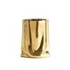 Silver Cloth Bag Ceramic Vase Folded Flower Pot Straight Tube Pleated Stacked Flowerpot Flower Vases Terrarium Home Decoration