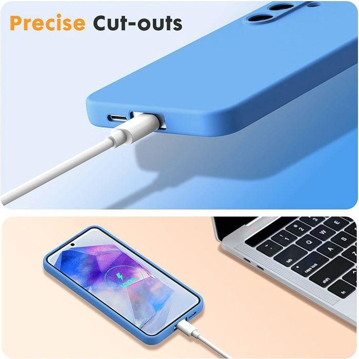 Coque de Protection - BOOLING - Samsung Galaxy A17 4G/5G - Silicone Liquide Slim Anti-Rayures - Bleu