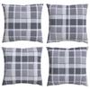 Outdoor Cushions Checkered Design 4 Pcs Gray Checkered 50 X 50 Cm Fabric