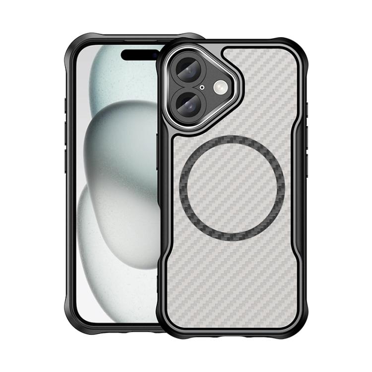 Carbon Fiber Texture MagSafe Translucent Phone Case