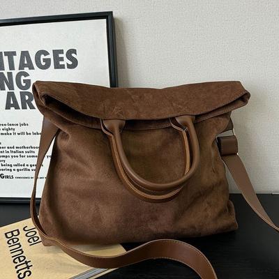 Suede Bag New Maillard Shoulder Bag Large Capacity Tote Bag Crossbody Bag
