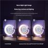 New Design Hot Selling 2 in 1 Multifunctional Moon Shape Portable Adjustable Rechargeable 3 Speed Table Fan with LED Light