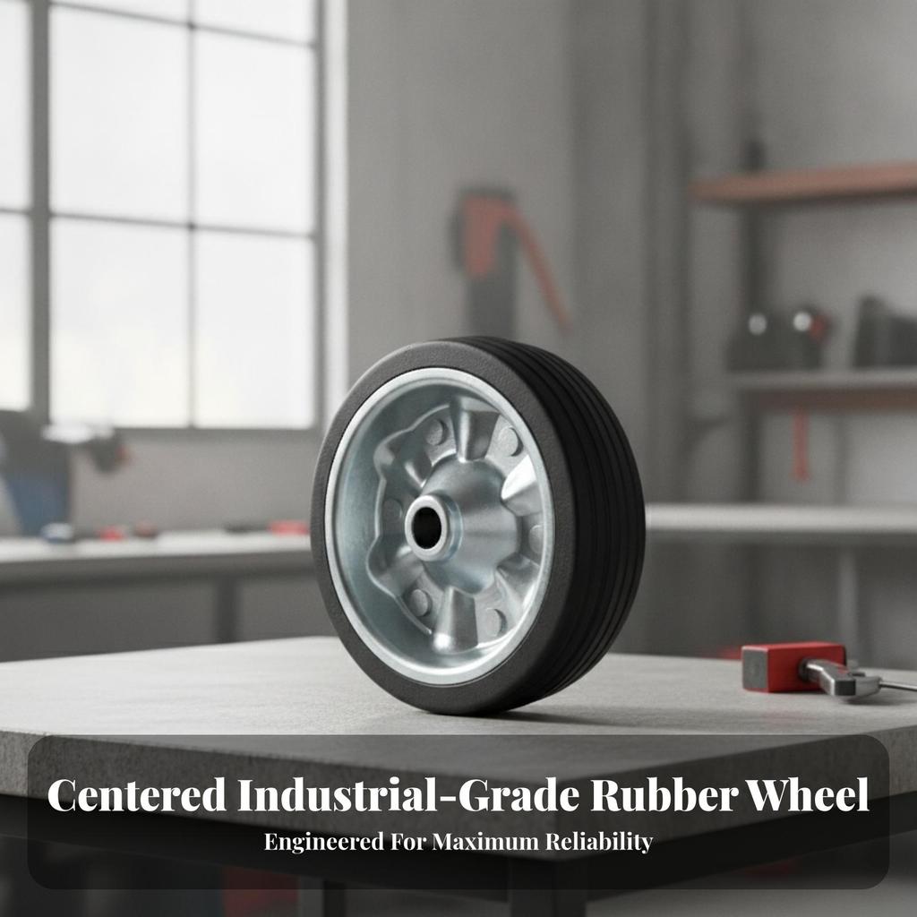 Replacement Wheel with Metal Hub | Round Treaded Profile, Steel Core,