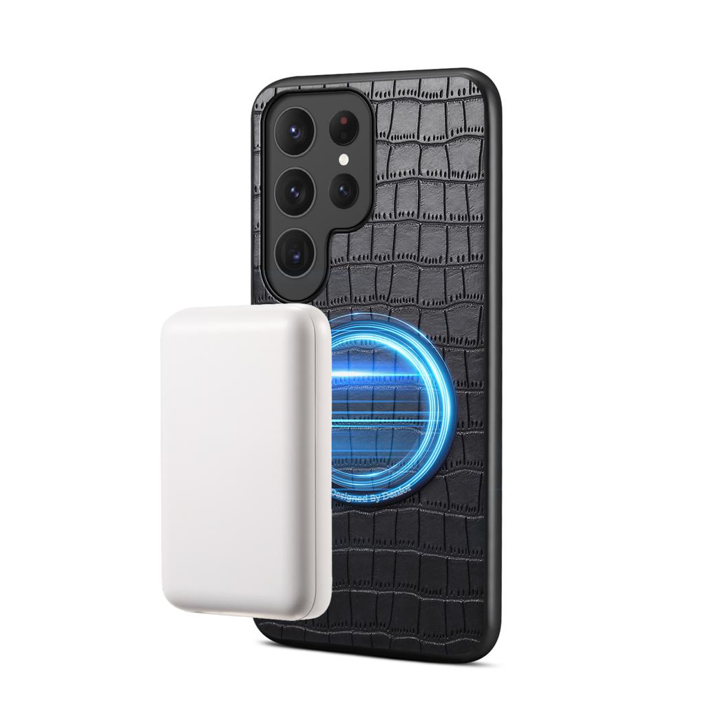Alligator Pattern Leather Case for Samsung Galaxy S26 Ultra S25 Edge S24 Plus S23 Fe S21 A56 5G Magnetic Wireless Charging Cover
