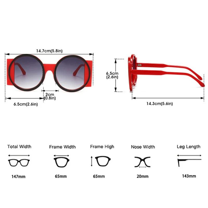 Vintage Runde Solbriller for Kvinner Menn Mote Luksusmerke Designer Utendørs Nyanser UV400 Briller Kvinne Fest Solbriller