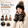 2Pcs/Set Warm Knit Beanie Leopard Knitted Winter Hat New Leopard Print Beanie  Everyday Wear