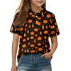 Kids' Halloween Print Shirt Short Sleeve Casual Top for Boys and Girls