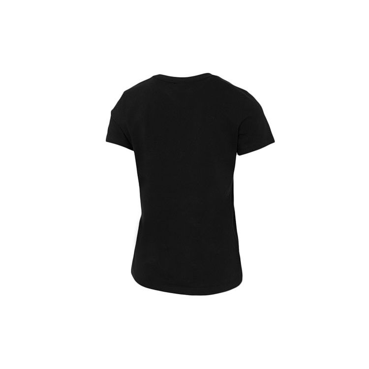 Puma Logo Print Sports Training Crew Neck T-Shirt Women Tops Black 532281-01