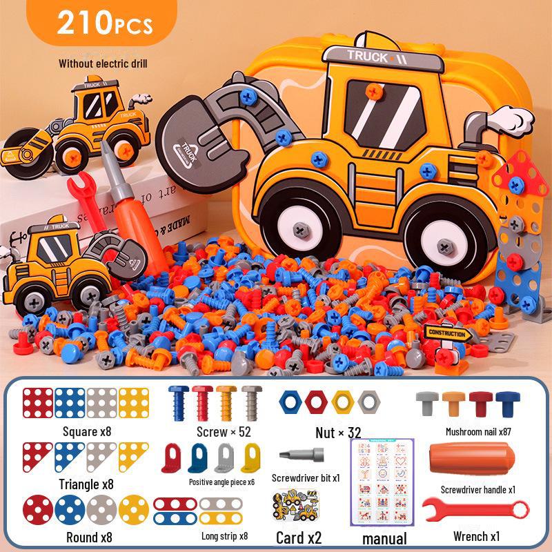Children's Educational Screw Assembly Toy: Electric Drill & Tool Box for Boys