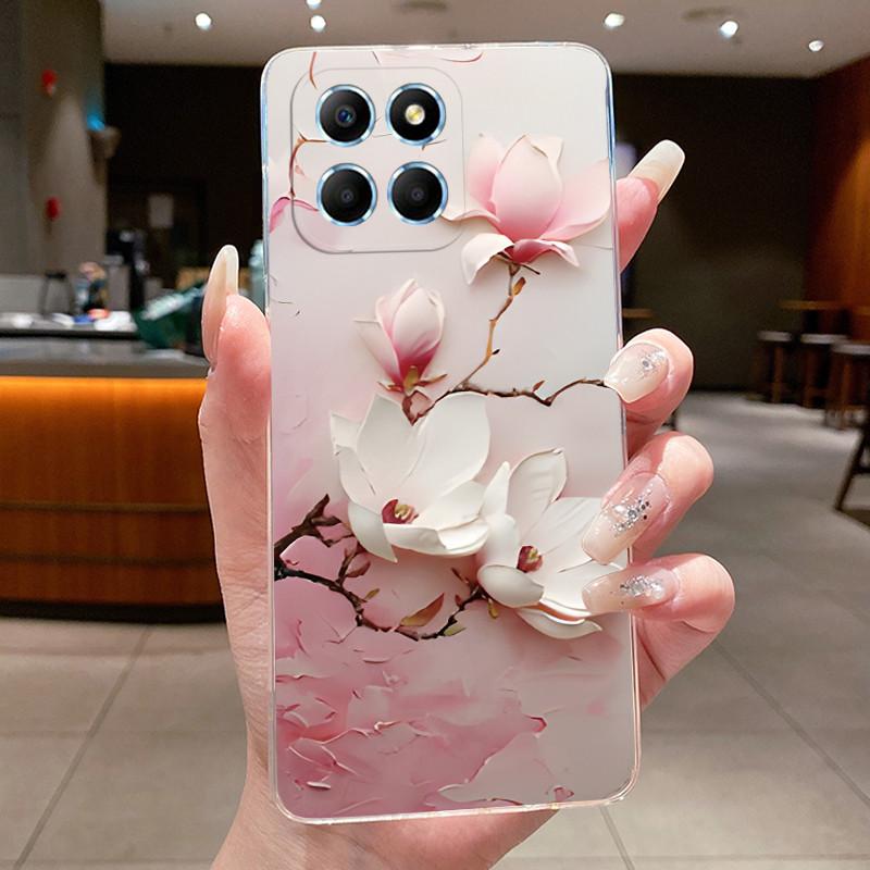 Phone Case For Honor X6 4G/X6S 4G/70 Lite/Play 30M/Honor X8 5G Butterfly Protective Casing Transparent Soft Silicone TPU Cover
