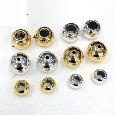 Acrylic Electroplated UV Large-Hole Round Beads for DIY Accessories